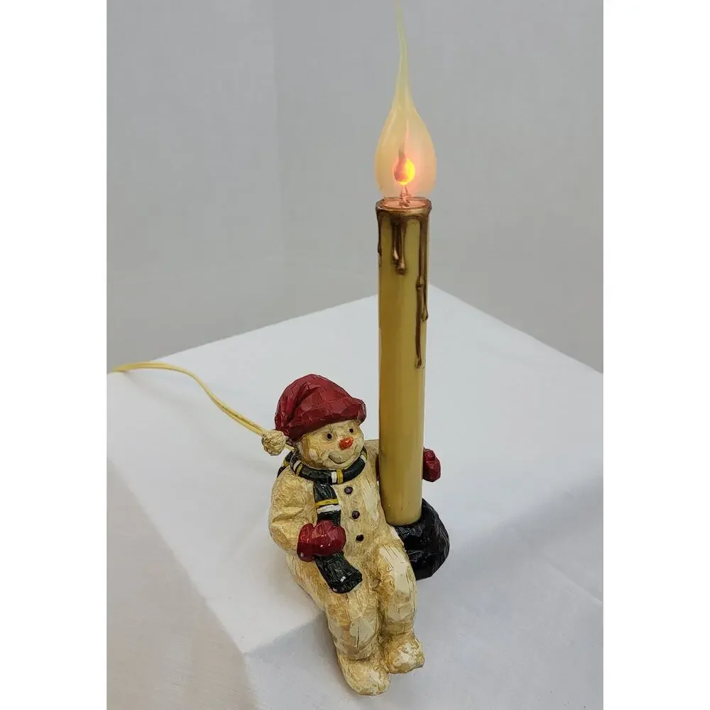 Shelf Sitting Candle Holding Snowman 10